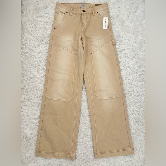 PacSun Denim - Pacsun Casey Low Rise Baggy Wide Leg Washed Beige Jeans